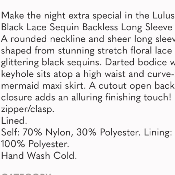 Lulus Black Sequin and Lace Long Sleeve Backless Maxi Dress - Picture 5 of 6